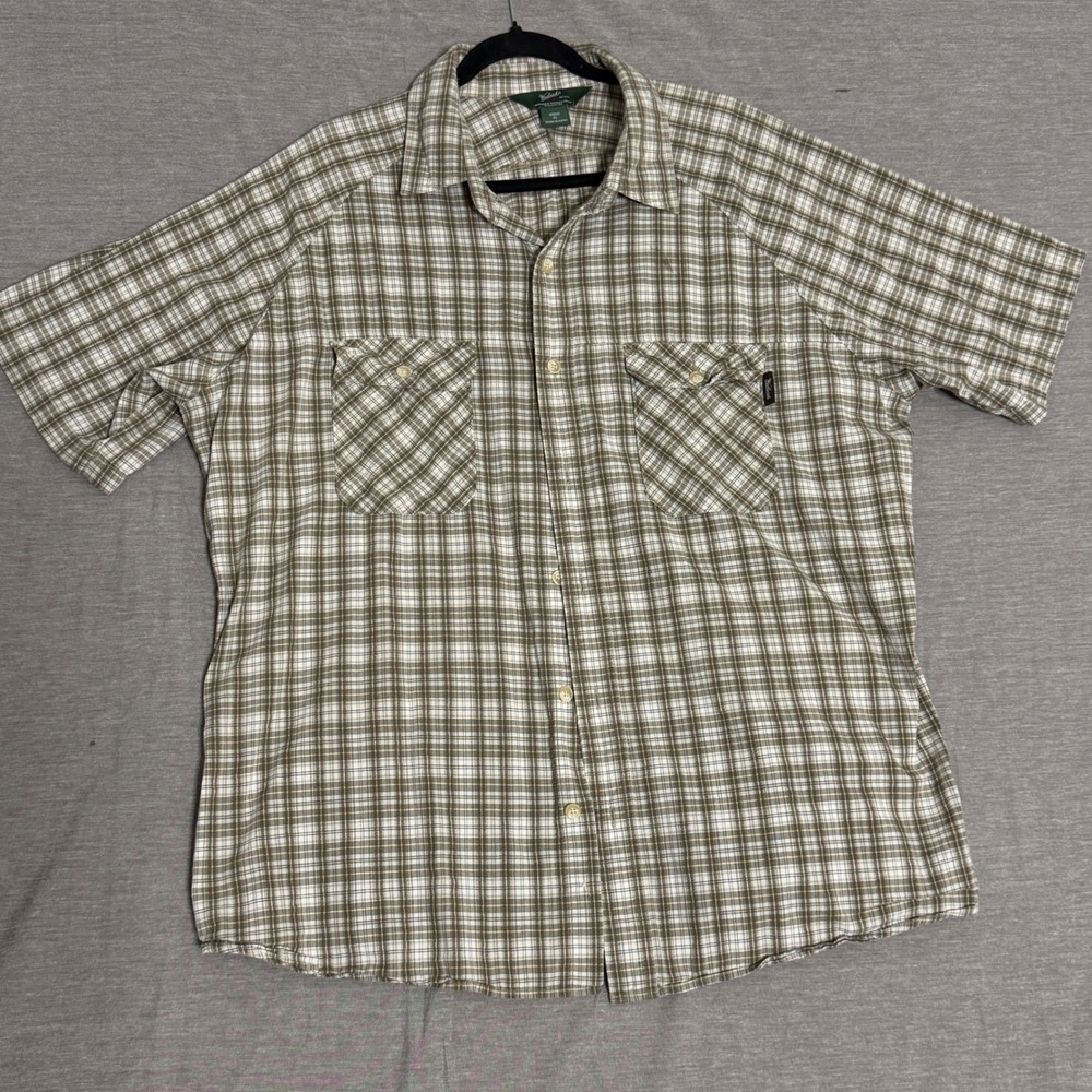 Woolrich Mens Plaid Button Up Shirt Short Sleeve XL Casual Outdoors